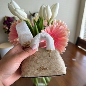 NWT Coach Mini Katy Satchel Keychain Charm